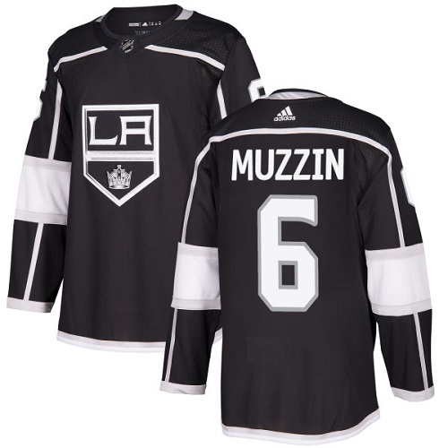 Adidas Kings #6 Jake Muzzin Black Home Authentic Stitched NHL Jersey - Click Image to Close